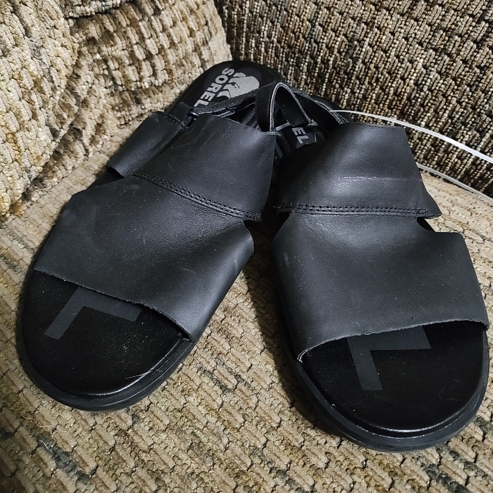 Sorel Slingback Sandals Ella II Black Women's 7 Please Read